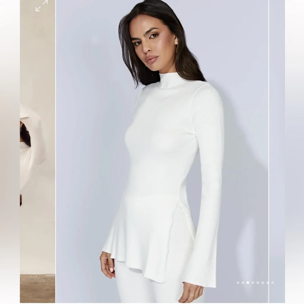MESHKI Jovie Oversized Knit Jumper - Off White_3